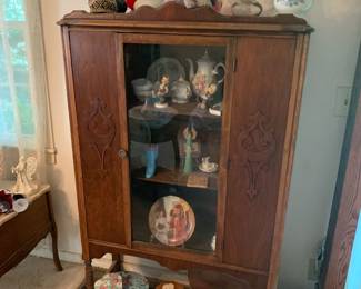 antique curio; decorative boxes; oil lamps; tea service