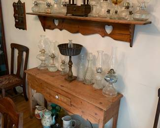 some of the pitchers and 40 plus oil lamps 