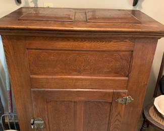 oak ice chest antique