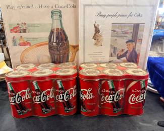 Coca-Cola cans and advertisements