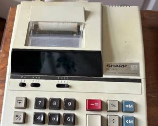 vintage Sharp EL-1197S 10-digit electronic printing calculator w cover