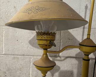 Vintage Tolware Student-Style Lamp 