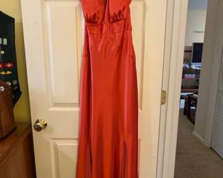 Satin vintage Night Way Collection Halter Maxi Dress with High Slits