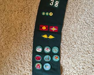Girl Scout Sash with Patches and Number 