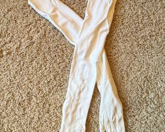 Vintage White Opera Gloves with Pearl Buttons second image