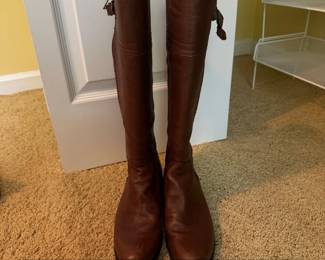 Franco Fortini Womens Brown Leather KneeHigh Boots Size