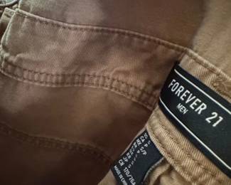 Forever Mens Tan Denim Short Overalls second image