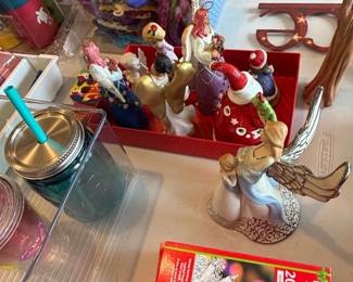 Assorted Christmas Figurines and Decorations