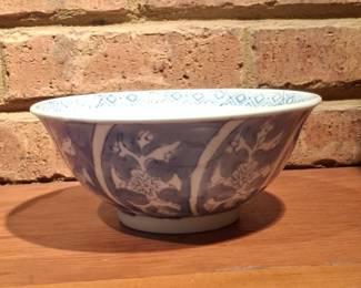 Antique Chinese Blue and White Porcelain Bowl