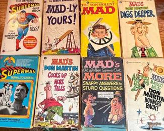 Collection of MAD Magazine and Superman Books