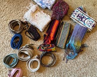Assorted Woven and Knitted Accessories Lot  Belts, Sashes, Scarves, and Bands