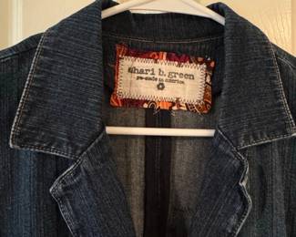 Shari B. Green ReMade in America Denim  Print Patchwork Jacket Dress second image