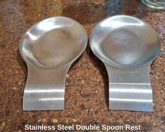 Stainless Steel Double Spoon Rest