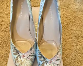 Marc Fisher Caitlin Floral Print Block Heel Pumps