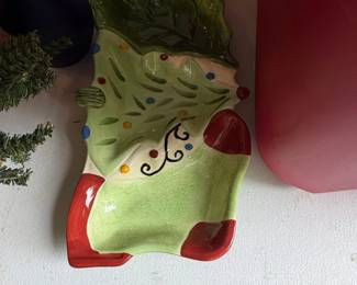 Christmas Stocking Shaped Ceramic Serving Dish