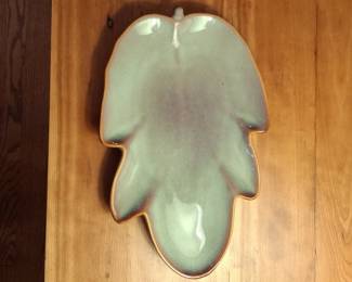 Frankoma Pottery Prairie Green Leaf Dish