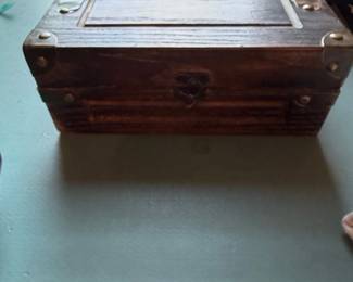 Wooden Keepsake Box with Metal Accents