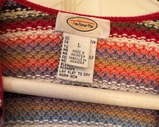 Talbots Womens Striped Knit Cardigan second image