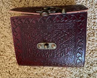Embossed Leather Journal with Celtic Knotwork and Clasp second image