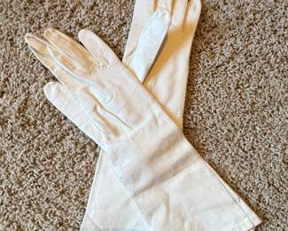 White Kid Leather Opera Gloves