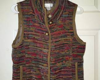 Christopher  Banks Textured Knit Vest with Faux Suede Trim