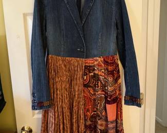 Shari B. Green ReMade in America Denim and Patchwork Dress