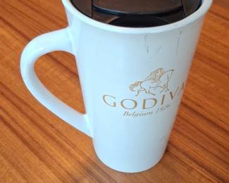 Godiva Belgium Ceramic Travel Mug with Lid