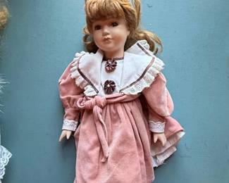 Leonardo Collection Porcelain Doll in Pink Dress