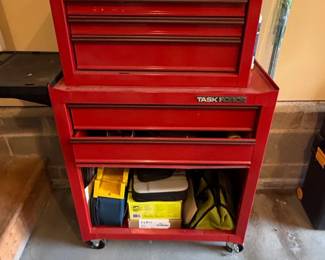 TASK FORCE Red Drawer Rolling Tool Chest with Assorted Tools