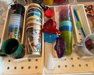 Assorted Promotional Mugs, Cups, and Kitchen Gadgets