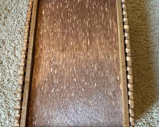 Vintage Woven Wood Splint Tray Basket second image