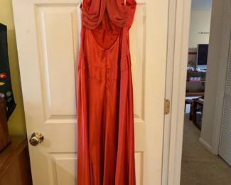 Satin vintage Night Way Collection Halter Maxi Dress with High Slits second image