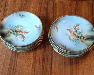 Royal Rudolstadt Hand Painted Fern Plates