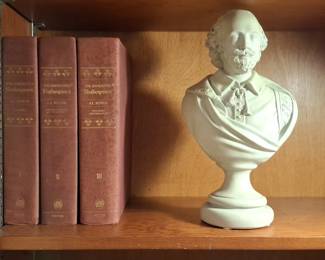 The Annotated Shakespeare by A.L. Rowse  Volumes and William Shakespeare Bust