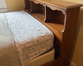 Wooden Headboard with Shelving third image