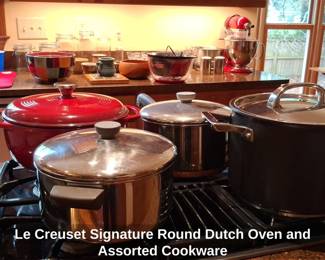 Le Creuset Signature Round Dutch Oven and Assorted Cookware