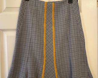 Womyn Gingham ALine Skirt with Velvet Trim