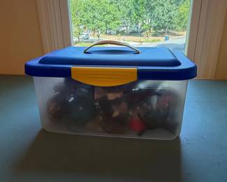 Sterilite Latch and Carry Storage Bin with Assorted Figurines