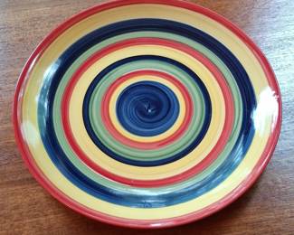 Tabletops Unlimited Swirl Multicolor Dinner Plate