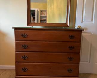 Ethan Allen Cherry Wood Dresser with Mirror
