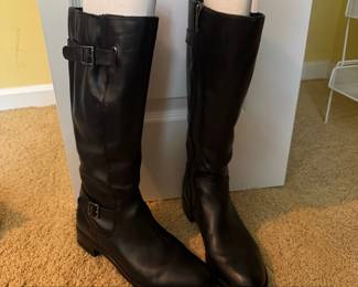 Franco Fortini Womens Black Leather KneeHigh Boots