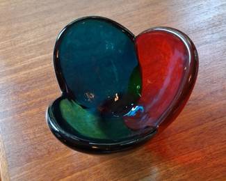 Blenko TriColor Glass Ashtray by Wayne Husted