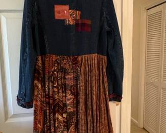 Shari B. Green ReMade in America Denim  Print Patchwork Jacket Dress third image