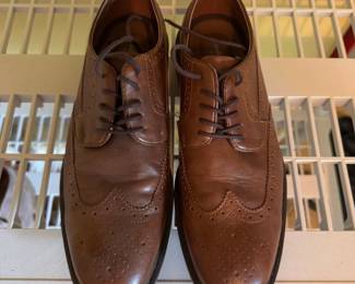 Mens Brown Leather Wingtip Brogue Shoes