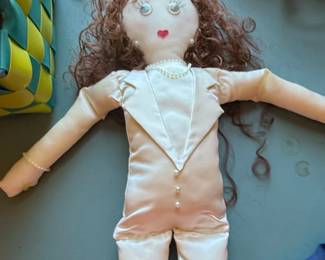 Handmade Fabric Doll in Pajamas
