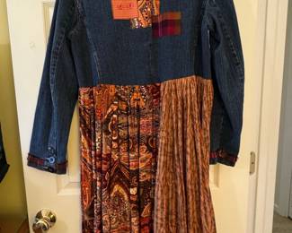 Shari B. Green ReMade in America Denim and Patchwork Dress third image