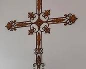 Large metal wall hanging cross