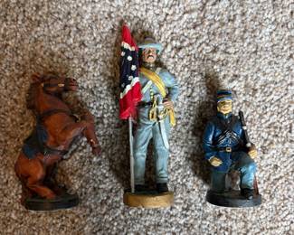 Resin civil war chess set pieces, set