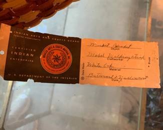 #112	White Oak Indian Arts and Crafts Board Certified Basket - Walnut Root Dye	 $40.00 