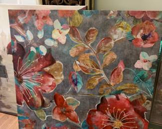 #47	Canvas Acrylic of Flowers - 39x40 - Not framed	 $30.00 